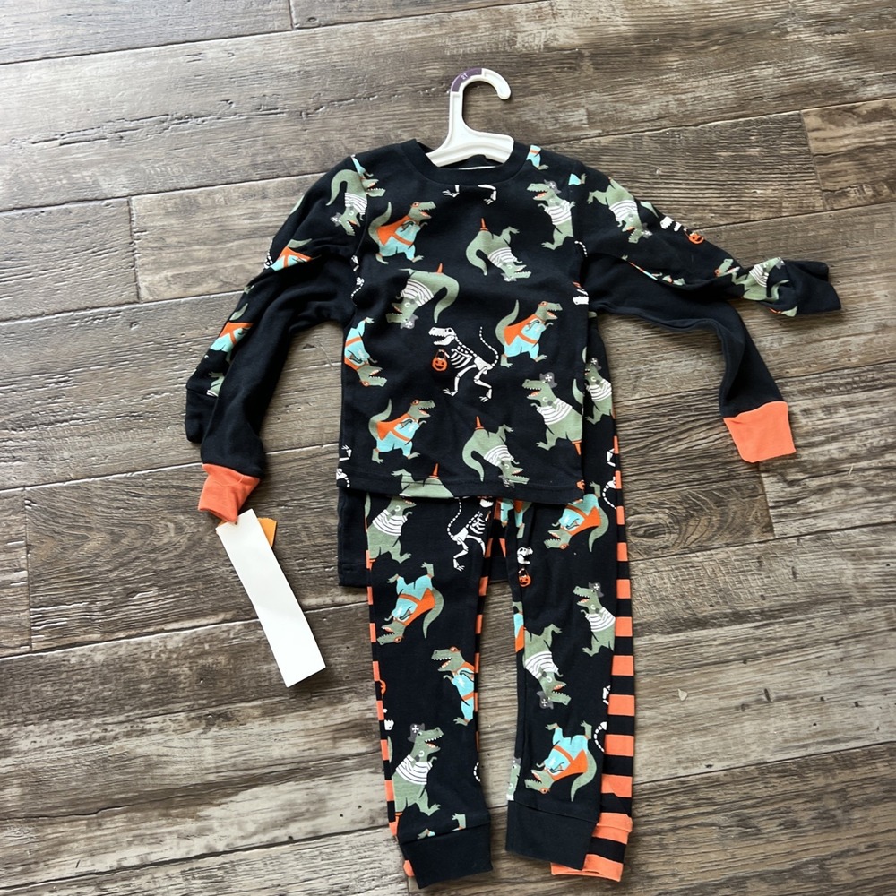 NEW Carter's‎ Toddler Long Sleeve 4pc Halloween Dino Pajama Set Size 2T